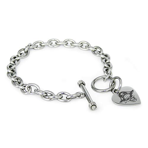 Tioneer Stainless Steel Pirate Captain Skull Heart Charm, Bracelet Only #TOP29