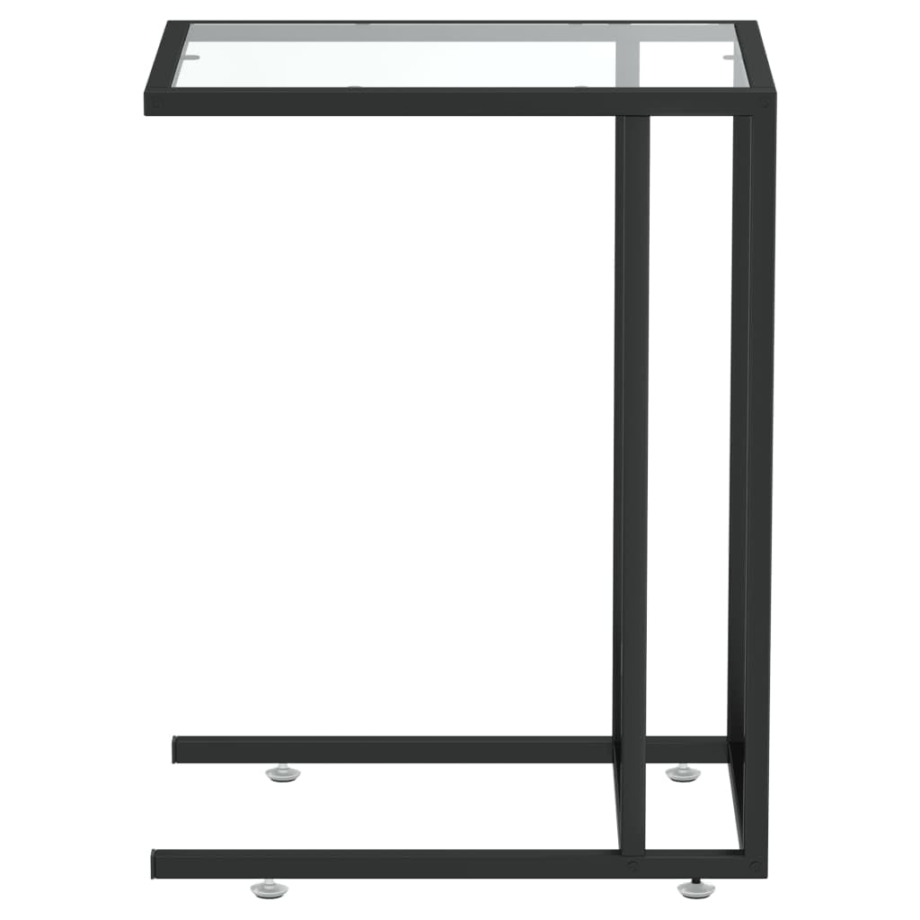 Przezroczysty stolik pomocniczy, 50 x 35 x 65 cm, szkło hartowane, elegancki stół konsolowy do salonu, stabilny szklany stół z metalową ramą, uniwersalny stolik pod telefon