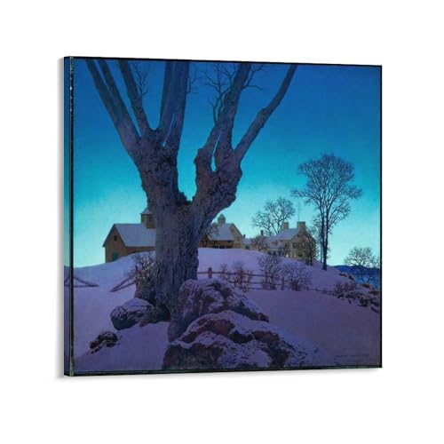 Impression sur toile haut de gamme Maxfield Parrish Hill Top Farm 70x70