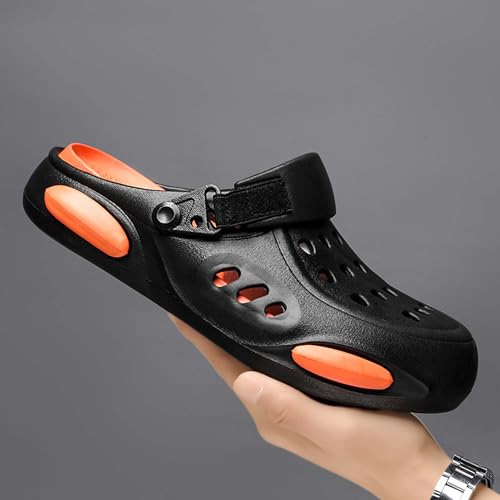 Thick soled sandals with a sense of poop and holes, men's hooded slippers, lightweight casual sandals4