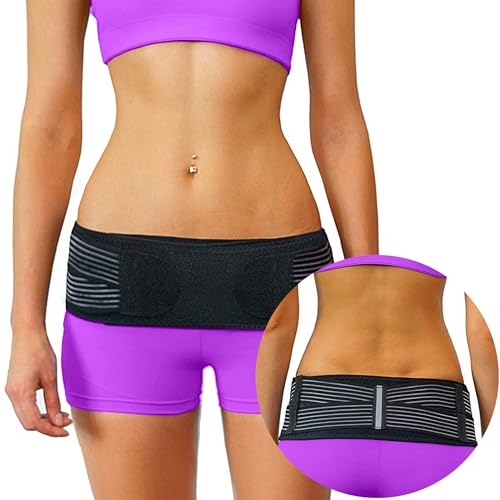 XFLYP Ceinture Sacro-Iliaque, Ajustable Ceinture Lombaire pour Femmes et Hommes, Ceinture SI Belt Ceinture Sacroiliaque pour Soulage les Douleurs Sciatiques, Pelvienne, Lombaire, Dos, Grossesse