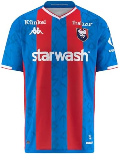 Kappa Kombat 2024 Home SM Caen Tricot, Bleu/Rouge/Blanc (Blue-Red-White-Sponsor)