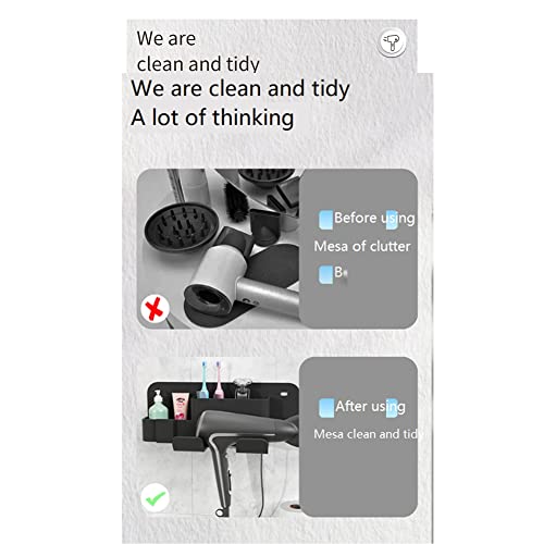 Hopbucan 1Set Silicone Hair Dryer Storage Rack Bathroom Hair Dryer Hair Dryer Holders Black - Image 4