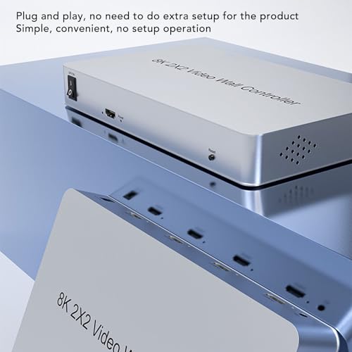 Rozdzielacz HDMI 8K 2x2, Kontroler ściany Wideo Obsługuje 2x2 1x2 1x4, Plug and Play, Powielacz HDMI 1080P 30 Hz do Telewizora PC (wtyczka UE)