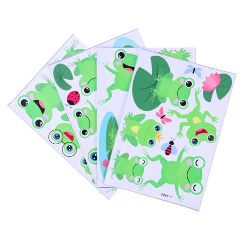MOTHNUR 4Hojas Pegatinas de Pared de Cartoon para Sábanas de PVC Extraíbles para Decoración de Habitaciones Infantiles Accesorios de Sin Residuos