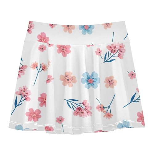 Athletic Shorts Girls Skorts Blossoms White Tennis Skirts for Kids Cartoon School Skirt 3t