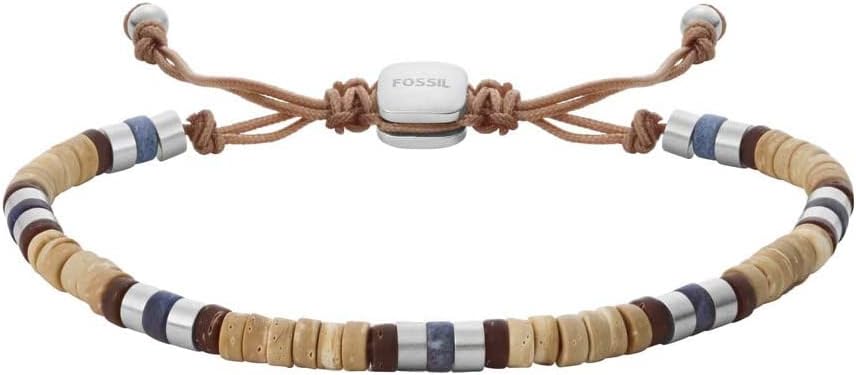Fossil herenarmband sieraden, roestvrij staal, L: 220mm, B: 6mm, zwart