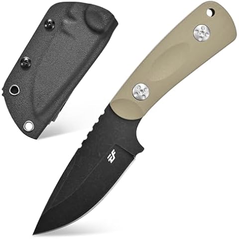 Eafengrow EF121 EDC Fixed Blade Knife D2 Blade Steel G10 Handle with Kydex Sheaths for Outdoor Activities Camping (Desert) Cover
