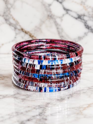Image of NMII Premium Glass Bangle Set for Women | Multicolor Designer Kangan | Fancy Kanch ki Chudiya | 3D Transparent Chudi Set | Wedding & Festive Occasions Bangles