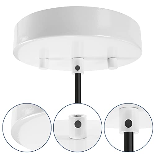 Image of Sangle Sopffy Pendant Light Canopy Kit, 4.7 Inches Ceiling Lighting Canopy Kit with All Mounting Hardware Modern Chandelier Ceiling Plate Cover for Pendant Lighting Fixtures, White (White)