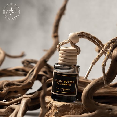 Image of COCOA BUTTER CASHMERE - A warm, intriguing fragrance that combines sweet cocoa butter and coconut. - Lasts up to 60 days - Luxury Car Perfume A+ Scents Car Hanging Diffuser