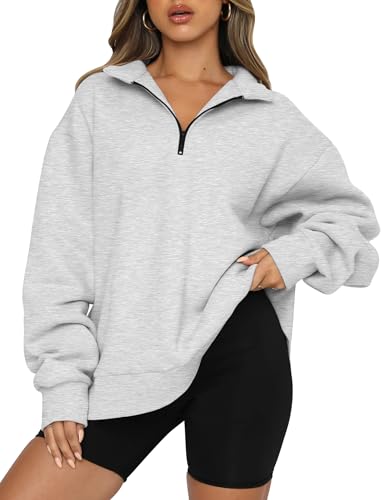 Trendy Queen Women's Oversized Half Zip Fleece...