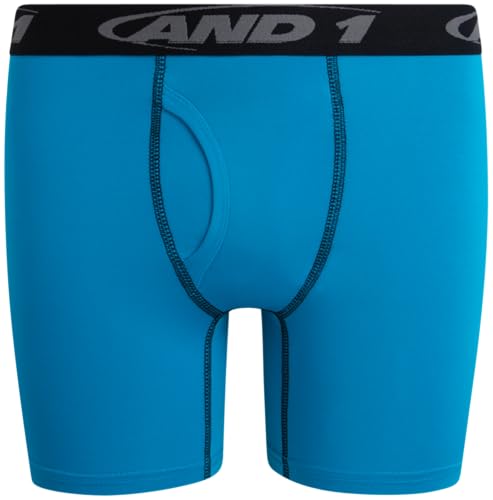 AND1 Boys Boxer Briefs - 10 Pack Performance Long Leg Boys Underwear Boxers with Functional Fly Pouch, 6" Inseam (Size: 6-18)4