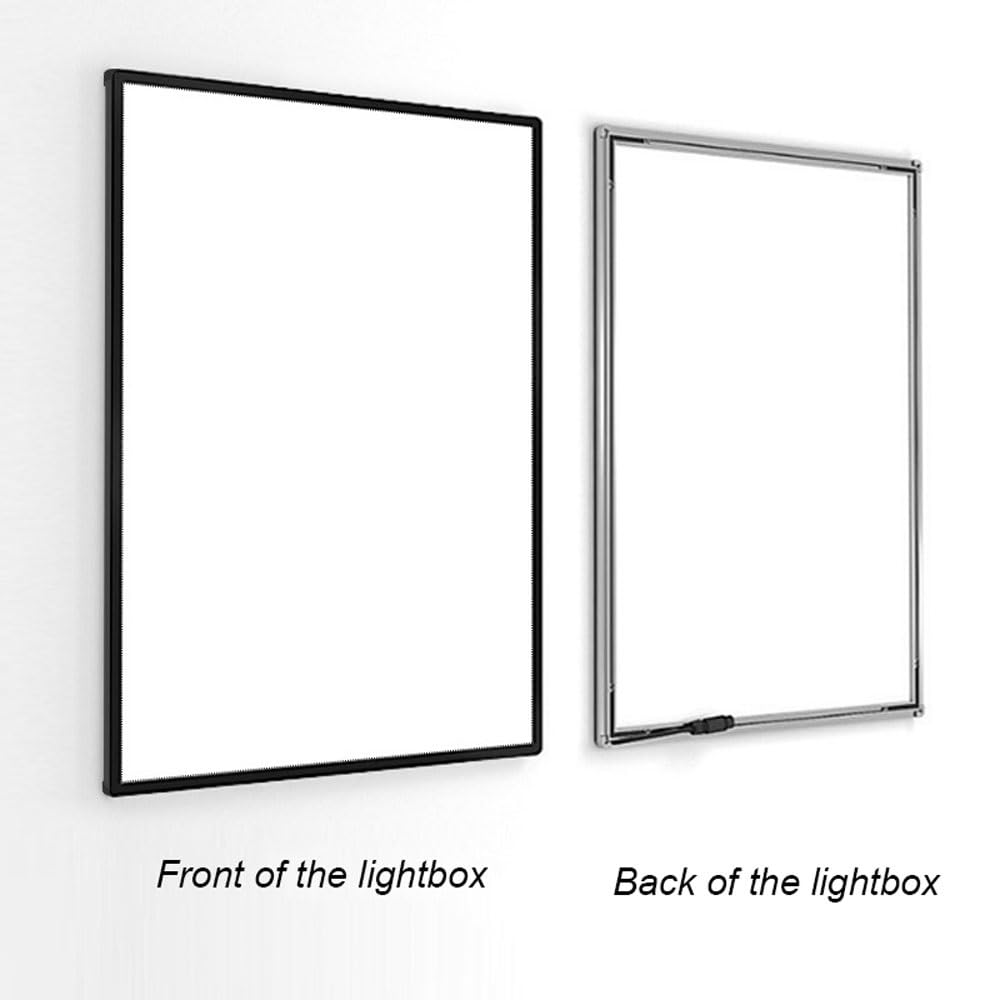 Caja de luz LED publicitaria, tablero de exhibición retroiluminado para pared o techo, soporte para letreros de menú para restaurantes, cines, minoristas, comida para llevar, marco de aluminio 60 x 80
