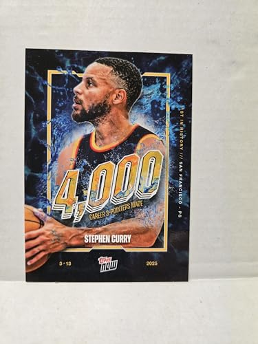STEPHEN CURRY 4,000 3 POINT SHOTS MADE BASKETBALL CARD LIMITED EDITION
