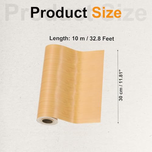 Image of PATIKIL Wood Grain Tape 12 inch x 32 ft, Self-Adhesive Wood Texture Repair Tape Realistic Wooden Effect Patch for Furniture Cabinets Floor Walls, Cherry