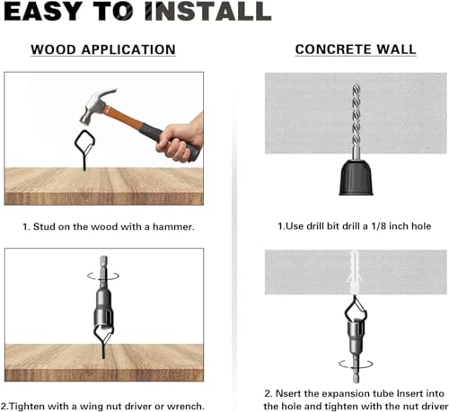 Ticway 20 Pcs Q-Hanger Hooks For String Lights,Ceiling Hooks For Hanging Plants,Screw Hooks For Wind Chimes,Bird Feeder,Lanterns,Christmas Decorations Outdoor String Lights Hooks thumb #4