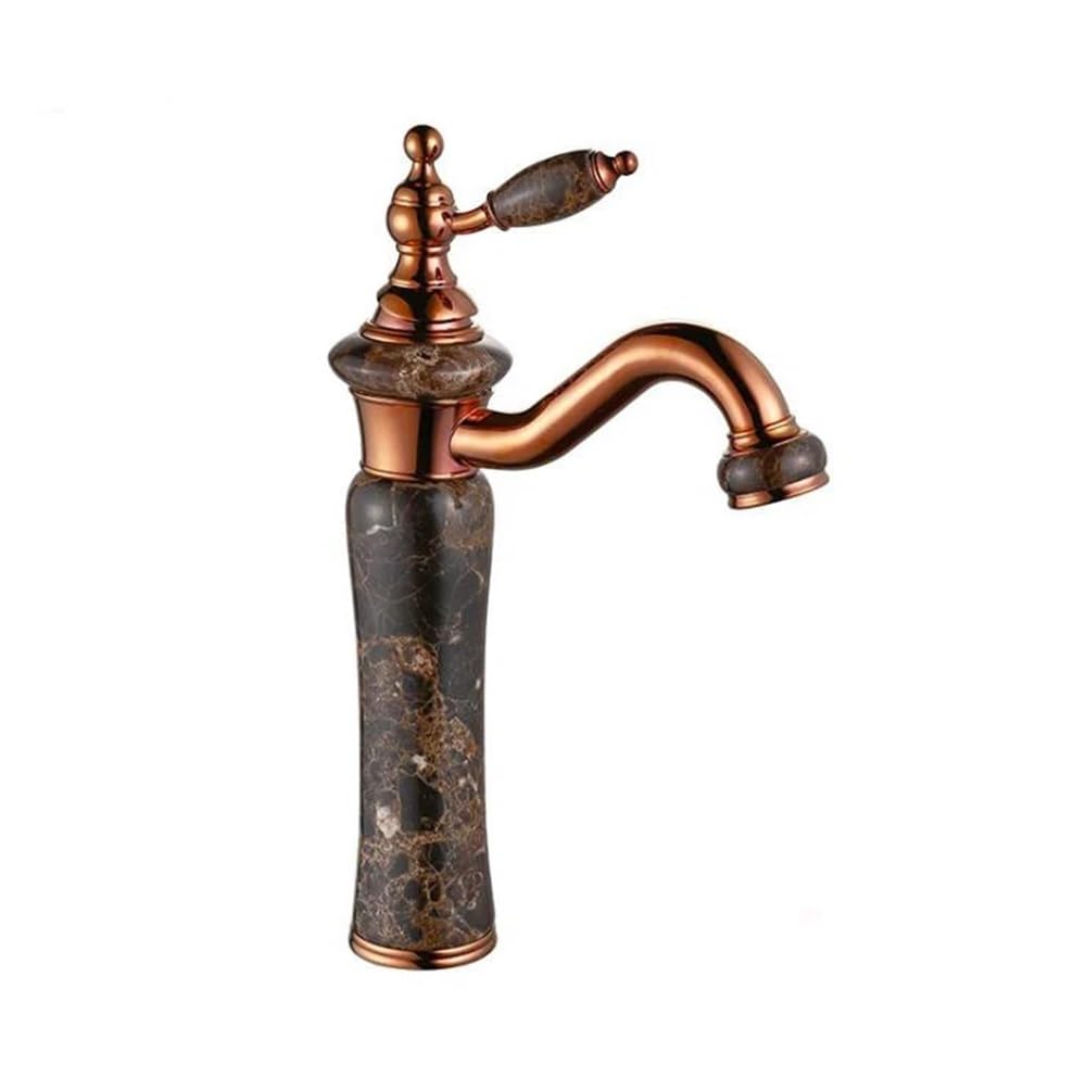 Blyqxs One Color Basin Faucet Natural Marble Decoration Bathroom Lavatory Basin Vessel Sink Mixer Tap Basin Faucet Xt623(4)