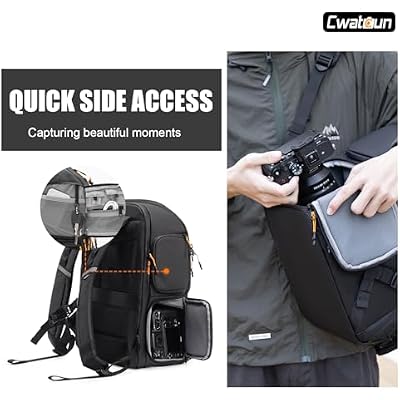 حقيبة ظهر كاميرا Cwatcun المهنية DSLR/SLR/Mirrorless، حالة صدفة للماء حقيبة كاميرا كبيرة في الهواء الطلق المشي لمسافات طويلة السفر متعددة الوظائف التصوير الفوتوغرافي حقيبة الظهر مع حامل ثلاثي القوائم & حجرة الكمبيوتر المحمول 2.0
