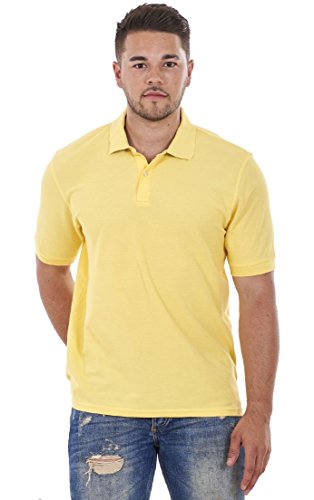 Polo de Manga Corta para Hombre - Algodón Puro - Amarillo - L
