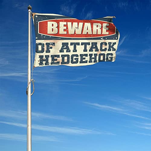 Drapeau hérisson chambre fille anti-mur blanc Beware of Attack - 5