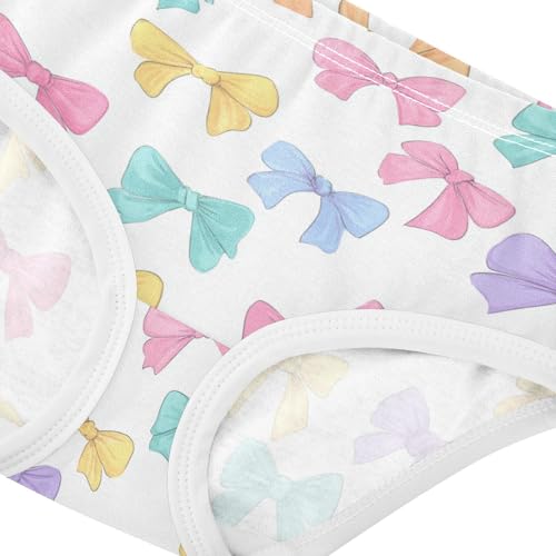 Wusikd Cute Bows White Girls' Underwear Cotton Girls Briefs Soft Toddler Underwear 2T4
