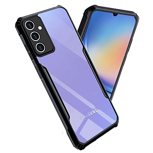 Image of A rtistque Clear Hard Transparent Acrylic Armor Anti-Drop Shockproof TPU Edge Back Cover Case for Samsung Galaxy A54 5G - Black
