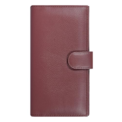 Image of Oak Leathers Checkbook Cover Slim Minimalist For Men with RFID Blocking Credit Card Holder Wallet (Hazel)
