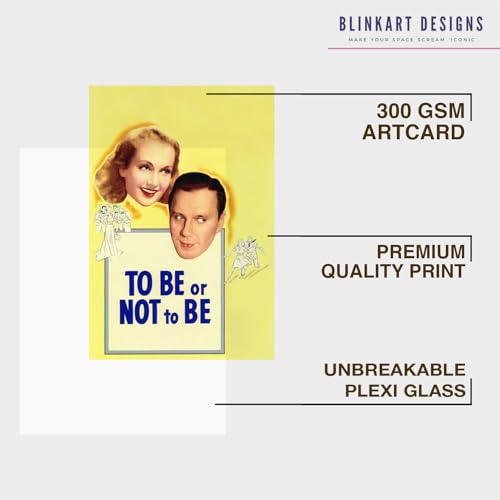 Image of BLINKART To Be Or Not To Be (1942) Movie Poster Frame 8x12 Inch | Premium 300 GSM Paper Wall Print | Vintage Film Artwork for Home, Bedroom, Living Room, Office | Framed Photo Decor