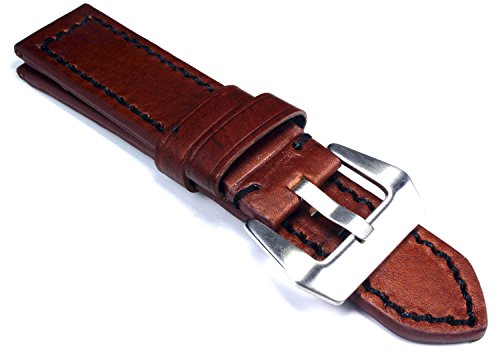 Bracelet montre B28 résistant cuir marron 22mm style vintage anti irritation pour montre