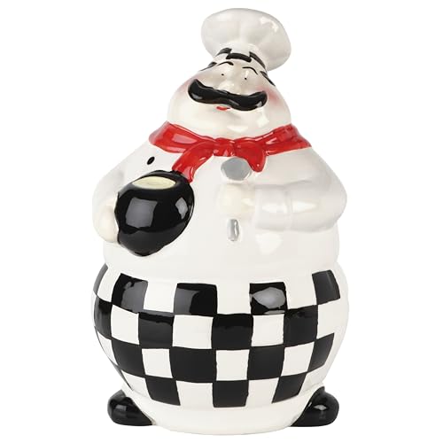 Elements Dolomite 11.5 Inch Chef Cookie Jar, Kitchen Decor Accent, Tool Storage, Housewarming Gift
