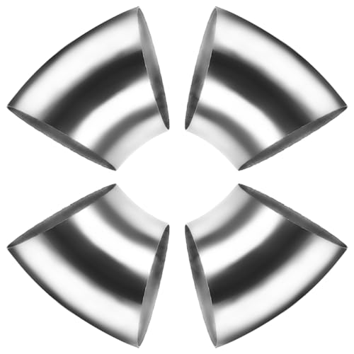 Cotonlake OD 2 Inch 45 Degree SS304 Stainless Steel Bend Tube Exhaust Elbow Pipe for Car Modified Exhaust System 2" Piping Silver Tone,Stair Handrail (4pcs) by cotonlake - Used condition - US$12.51