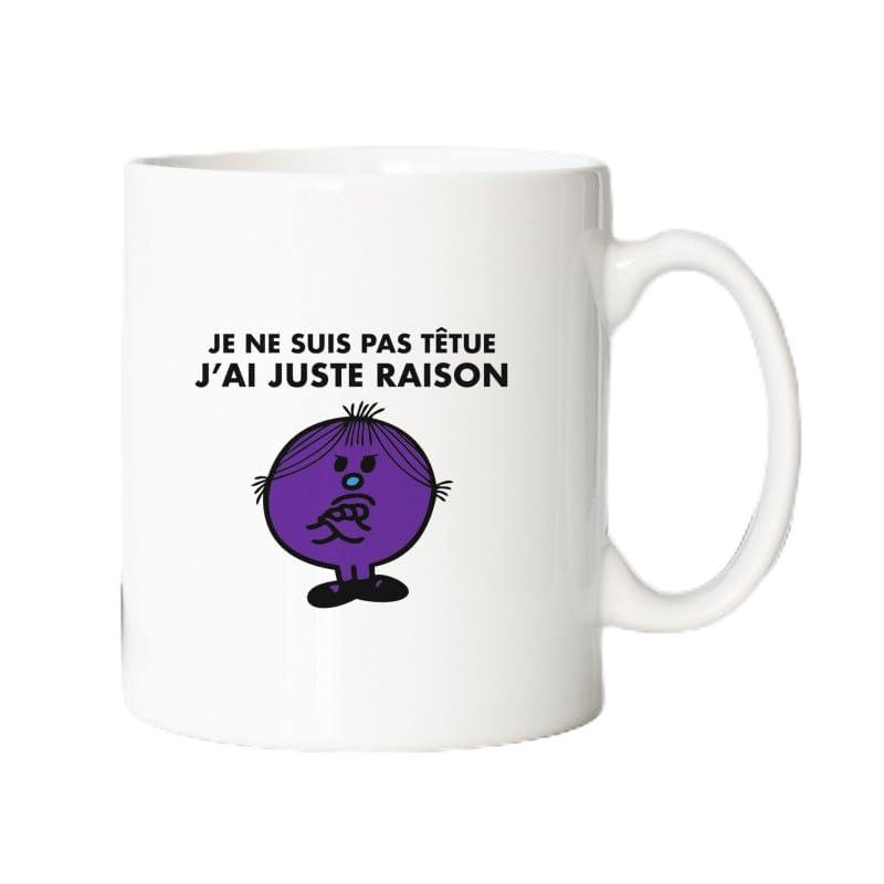 Monsieur Madame Mug Je Ne suis Pas Tetue J AI Juste Raison - Mug céramique imprimé en France - Licence Officielle