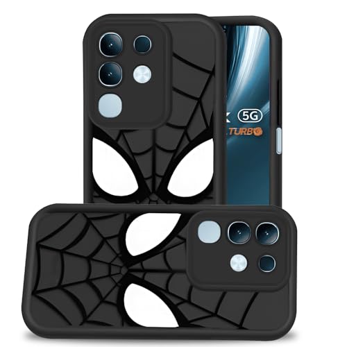 Image of AESTMO Back Case Cover for Vivo T4X / Z10X / Y31 Pro 5G Cover | Spidey Face Mask Design | Silicone Case | Full Body Protection | Camera Protection Back Cover for Vivo T4X / Z10X / Y31 Pro 5G (Black)