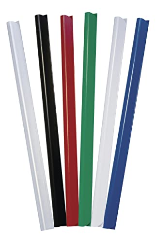 DONAU Universal Klemmschienen / 10 Stück/Klemmschiene DIN A4/ 10mm für circa 100 Blatt/Klemmleiste für Sichtschutzstreifen/Befestigungs-clips/PVC Kunststoff/Blau