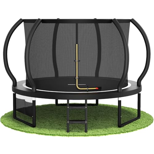 Devoko Outdoor Trampoline 7.5ft/10ft/12ft/14ft GS Certified Garden Trampoline With Safety Net, Non-Slip Ladder& Shoe Organiser,Available For Toddlers And Adults, Up to 150kg