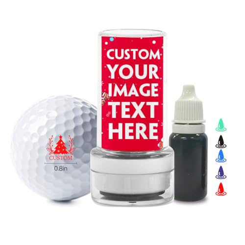HDSD Custom Golf Ball Stamp with Personalized Case Cover Golf Ball Marker Motif for Golfers Accessories,Includes Long Lasting Ink Bottle