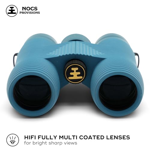 Image of Nocs Provisions Field Issue 8x32 Waterproof Binoculars, 8X Magnification, Bak4 Prism, Wide View Multi-Coated Lenses for Bird Watching, Hunting & Wildlife Viewing - Corsican Blue