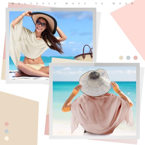 Patelai 3 Pcs Sun Shawl UV Sun Protection Beach Travel Shawl UPF 50+ Women's Beach Wraps for Women Travel Essentials3