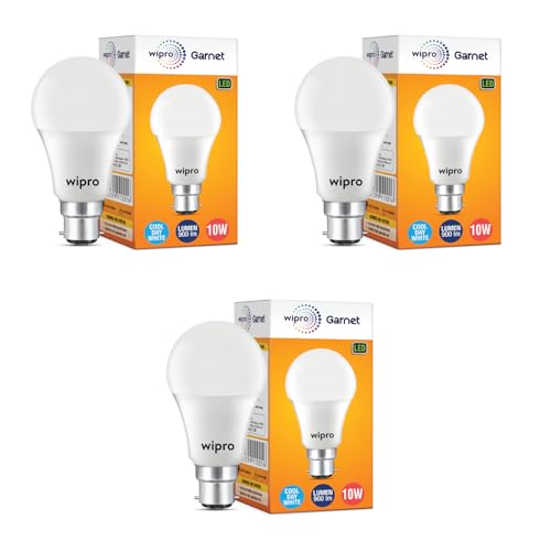 Garnet 10W LED Bulb for Home & Office |Cool Day White (6500K) | B22 Base|220 degree Light coverage |4Kv Surge Protection |400V High Voltage Protection