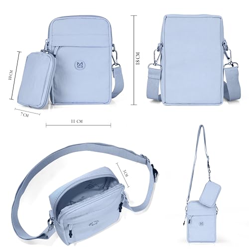 Image of BAG IN Small Crossbody Bag for Women with Detachable Pouch - Multi-Color Travel Shoulder Bag, Light weight Phone Purse with Adjustable Strap
