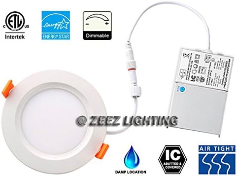 ZEEZ Lighting - 9W (OD 4.75" / ID 4") Cool White LED Recessed Panel Down Light Bulb Slim Lamp Fixture w/Junction Box ETL Listed - 4 Packs