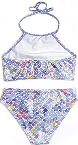 SHEKINI Girl's Halter Bikini Set Silver Stamping Beach Sport Two Piece Swimsuit Kid Swimwear2
