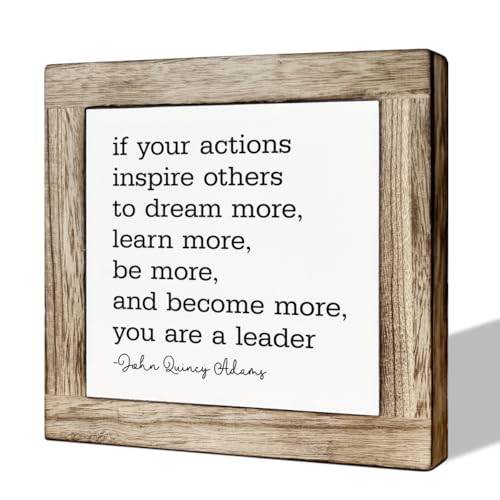 Wood Inspirational Sign, Leadership Quote Desk Signs, Entrepreneur Office Decor,