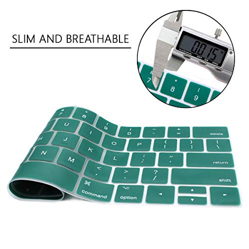 Housse silicone clavier MacBook Pro 13 vert foncé protection Touch Bar US A2159 A1989 A1706 - 4