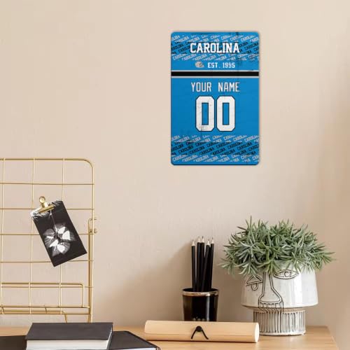 Image of Carolina Metal Sign for Outside Custom Name and Number Gifts