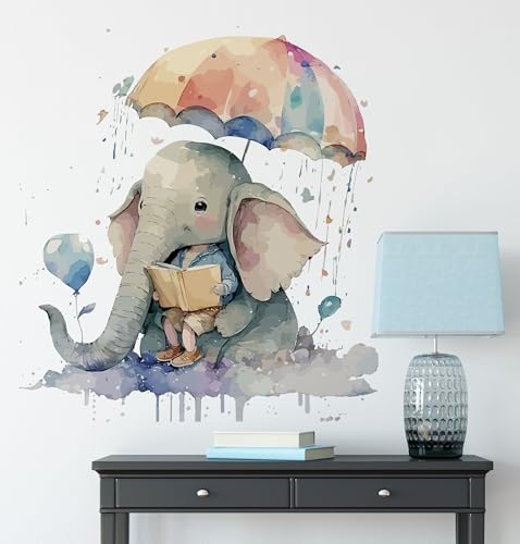 Vinilo Decorativo Infantil Elefante Acuarela 30x25 cm miniatura 5