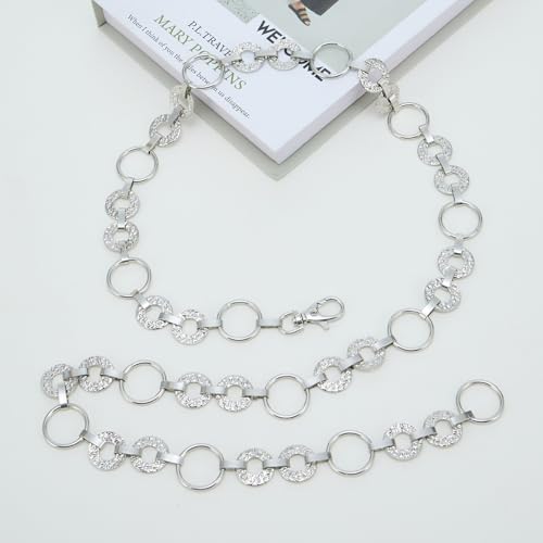 YooAi Waist Chian Belts for Women Metal Body Chain Belt for Jeans Dress Silver O-ring 120 by YooAi - Used condition - Image 4