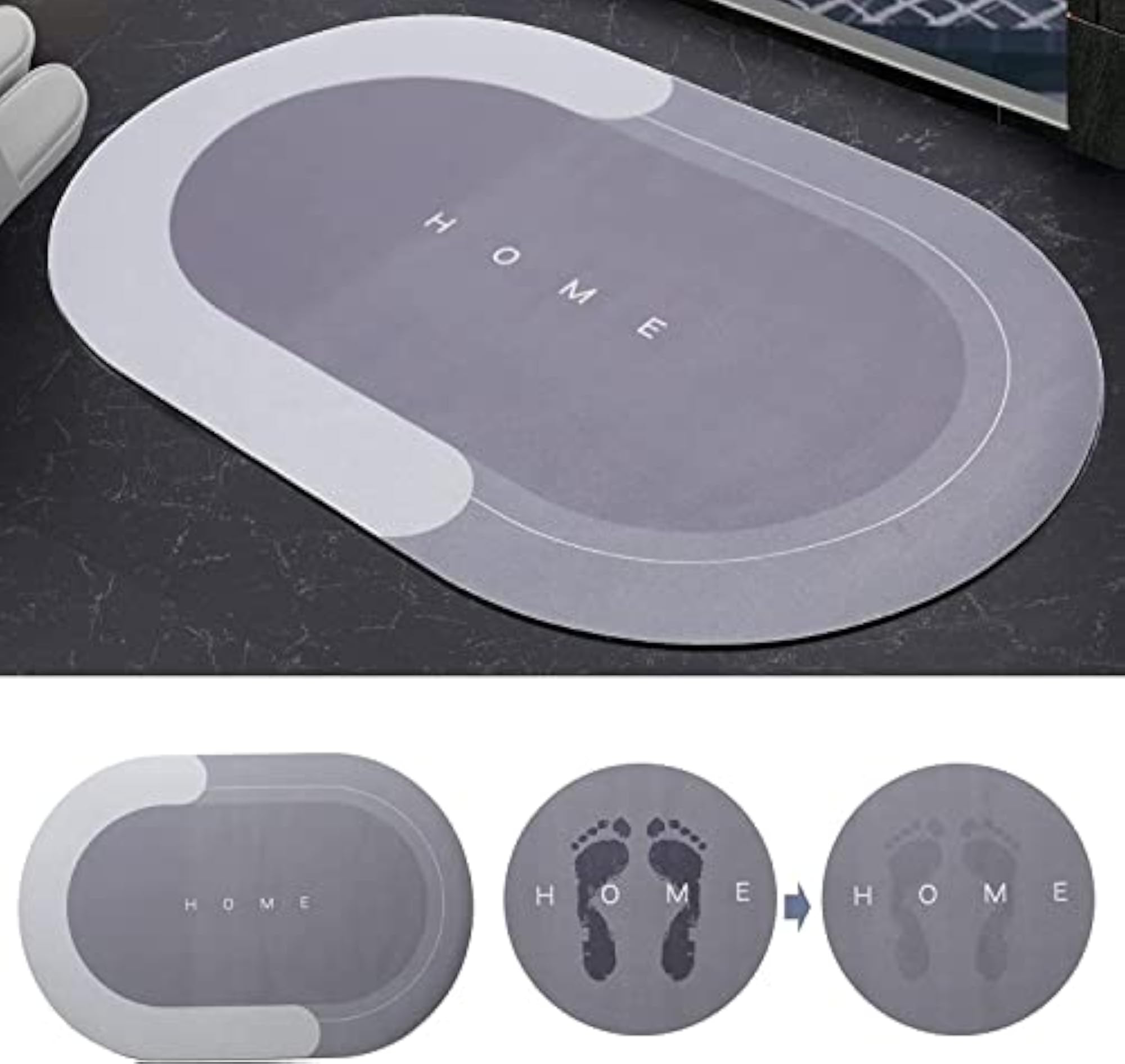 Super Absorbent Oval Shape Quick Dry Bath Mat