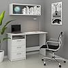 Bureau VICCO MEIKO table de travail table de bureau étagère PC table béton/blac
